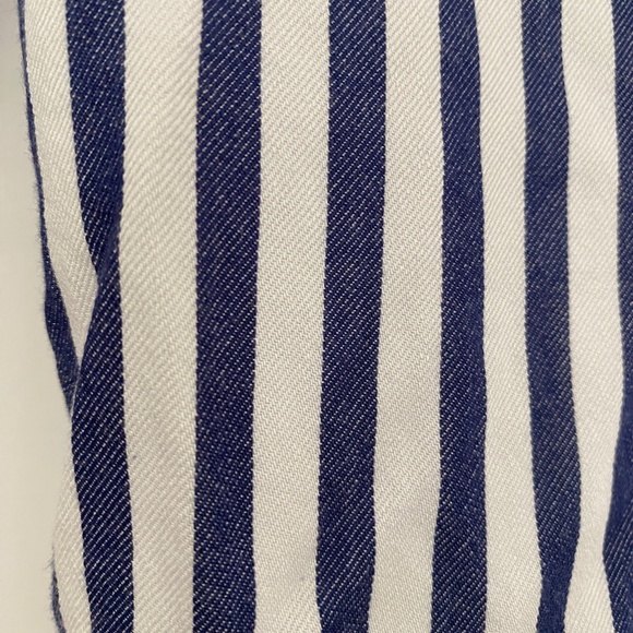 Zara Blue and White Striped Buttoned Blouse - Picture 7 of 7